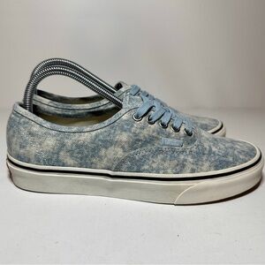 Vans Skate Authentic Skateboard Shoes Mens 9 Womens 10.5 Denim Blue White